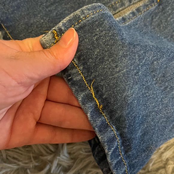 Princess Polly Lola Mini Skirt Contrast Stitching Denim - Picture 3 of 6